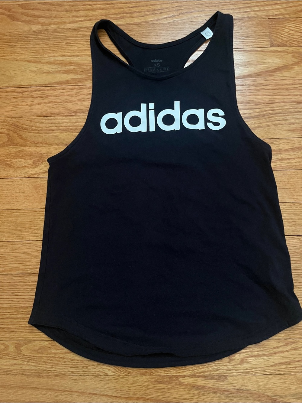 adidas women’s Black Tank with White Logo